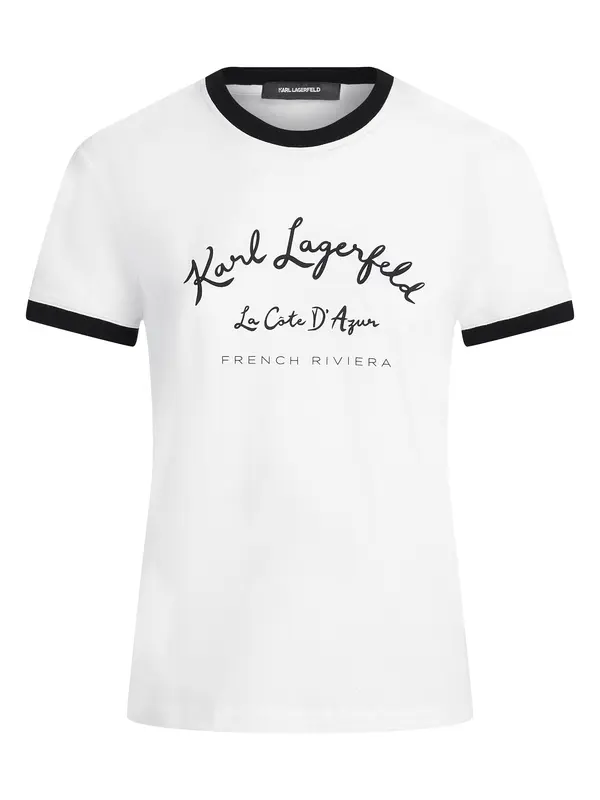Karl Lagerfeld Karl Lagerfeld Majica 'CÃ´te D'Azur'  crna / bijela