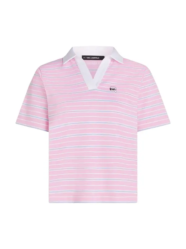 Karl Lagerfeld Karl Lagerfeld Majica 'Ikon Stripe'  svijetloplava / prljavo roza