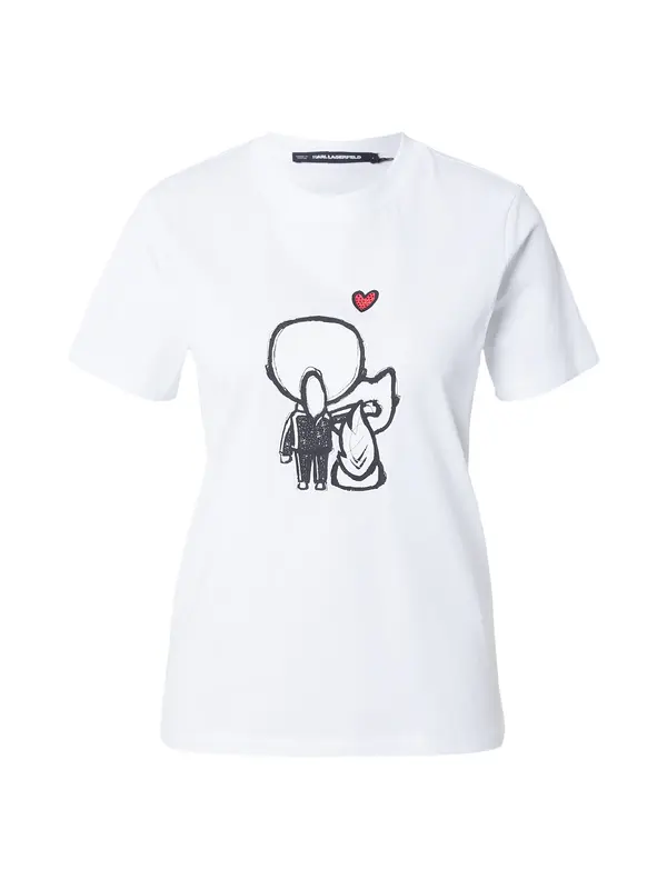 Karl Lagerfeld Karl Lagerfeld Majica 'IKON VALENTINE'  crna / bijela
