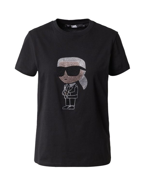 Karl Lagerfeld Karl Lagerfeld Majica 'Ikonik'  crna / srebro / prozirna