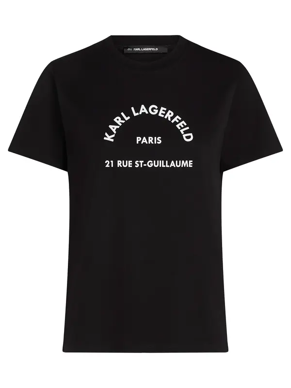 Karl Lagerfeld Karl Lagerfeld Majica 'Rue St-Guillaume'  crna / bijela