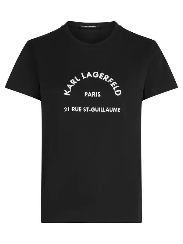Karl Lagerfeld Karl Lagerfeld Majica 'Rue St-Guillaume'  crna / bijela