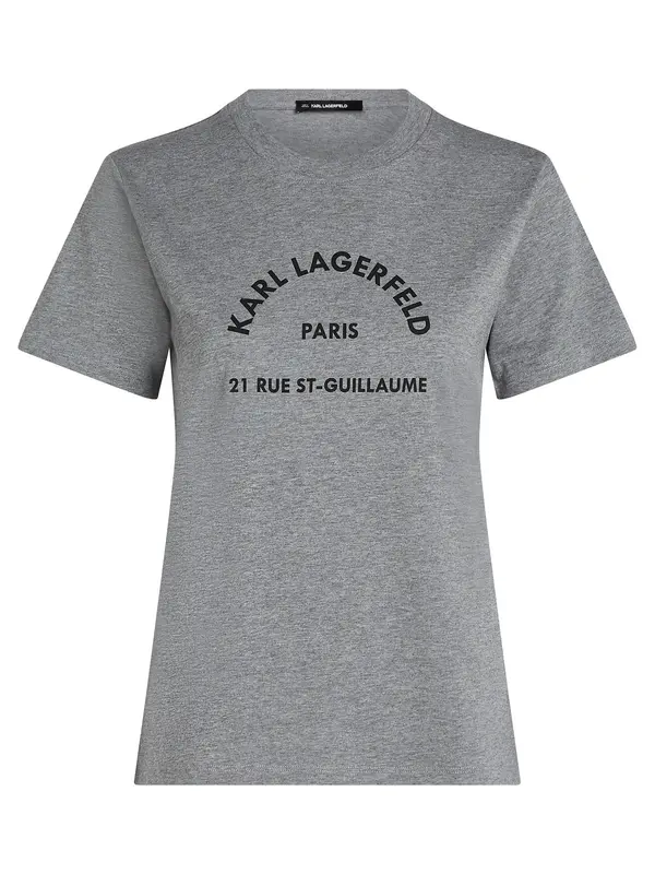 Karl Lagerfeld Karl Lagerfeld Majica 'Rue St-Guillaume'  siva melange / crna