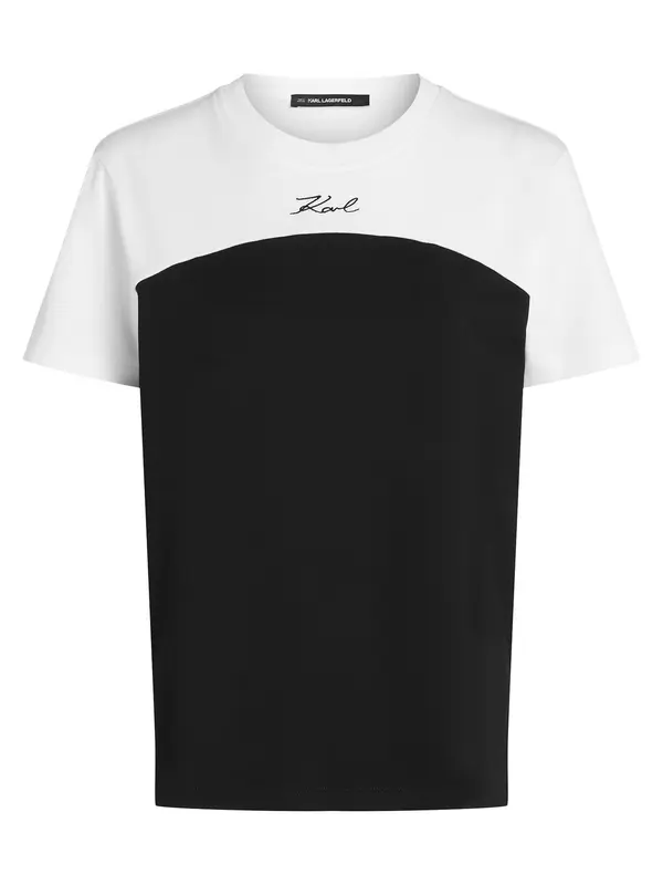 Karl Lagerfeld Karl Lagerfeld Majica 'SIGNATURE MONOCHROME'  crna / bijela