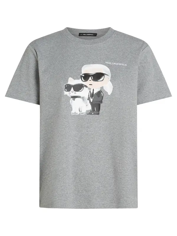 Karl Lagerfeld Karl Lagerfeld Majica  siva melange / crna / bijela