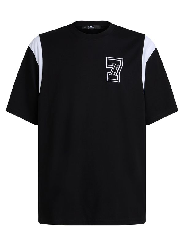 Karl Lagerfeld Karl Lagerfeld Majica 'Varsity'  crna / bijela
