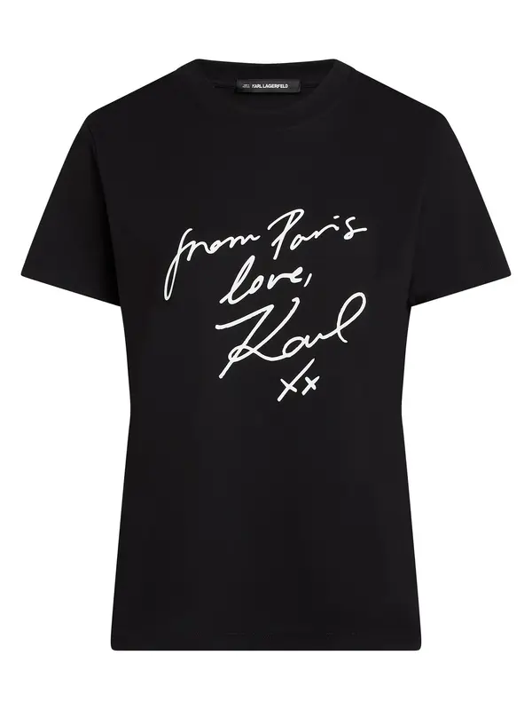 Karl Lagerfeld Karl Lagerfeld Majica 'With Love'  crna / bijela