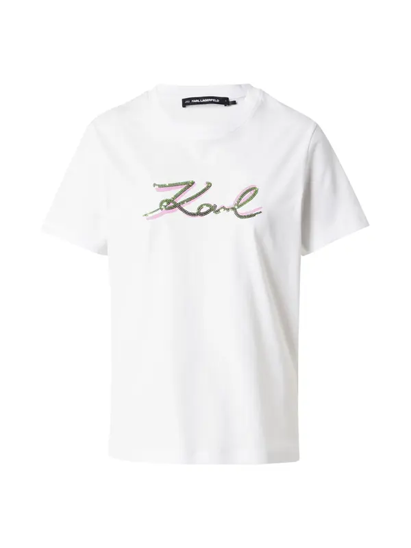 Karl Lagerfeld Karl Lagerfeld Majica  zelena / svijetloroza / bijela