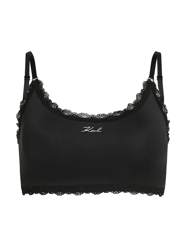 Karl Lagerfeld Karl Lagerfeld Potkošulja ' Bralette mit Signature-Spitzenbesatz '  crna