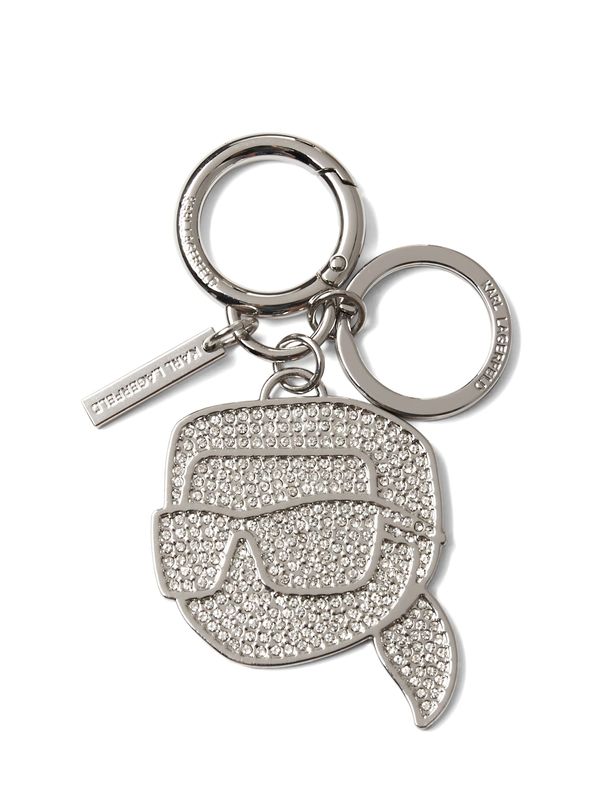 Karl Lagerfeld Karl Lagerfeld Privjesak za ključeve ' K/IKONIK KARL SCHLÜSSELANHÄNGER MIT STRASS '  srebro