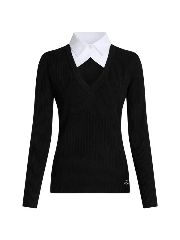 Karl Lagerfeld Karl Lagerfeld Pulover  crna / bijela