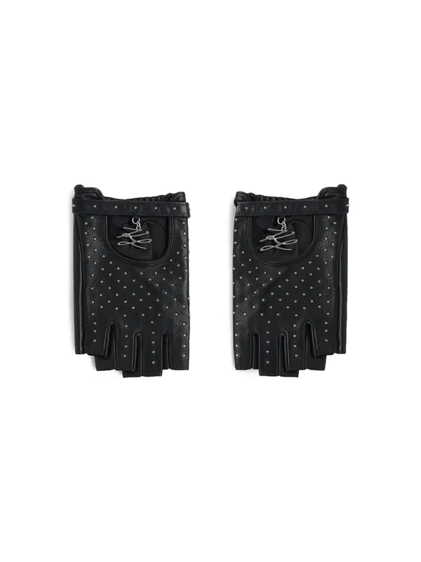 Karl Lagerfeld Karl Lagerfeld Rukavice bez prstiju ' K/Autograph Fingerlose Handschuhe mit Nieten '  crna
