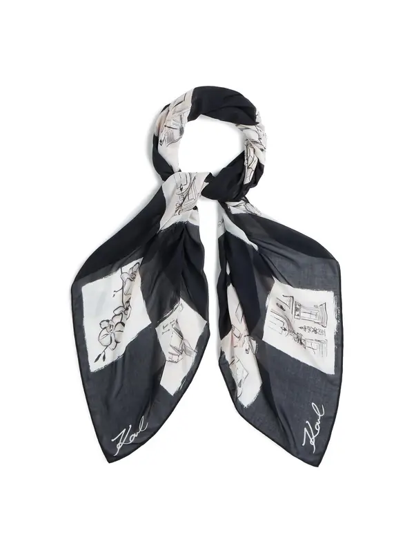 Karl Lagerfeld Karl Lagerfeld Šal  crna / bijela