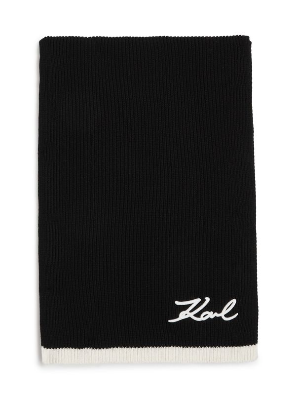 Karl Lagerfeld Karl Lagerfeld Šal 'Signature'  crna / bijela