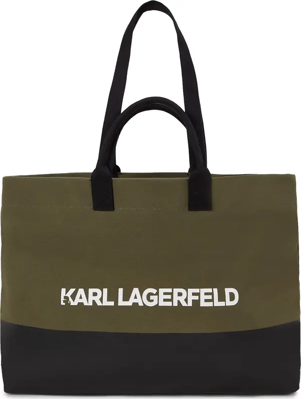 Karl Lagerfeld Karl Lagerfeld Shopper torba 'ESSENTIAL'  maslinasta / crna / bijela