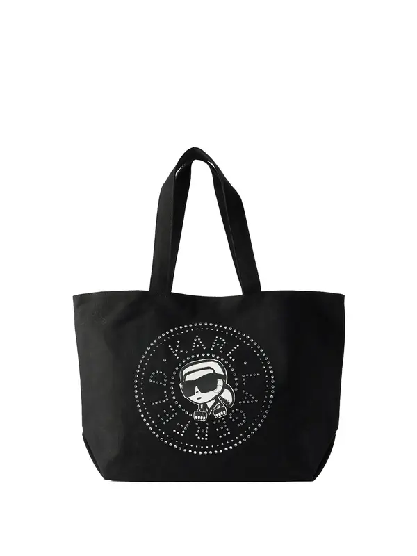 Karl Lagerfeld Karl Lagerfeld Shopper torba 'IKON CIRCLE'  crna / srebro / bijela