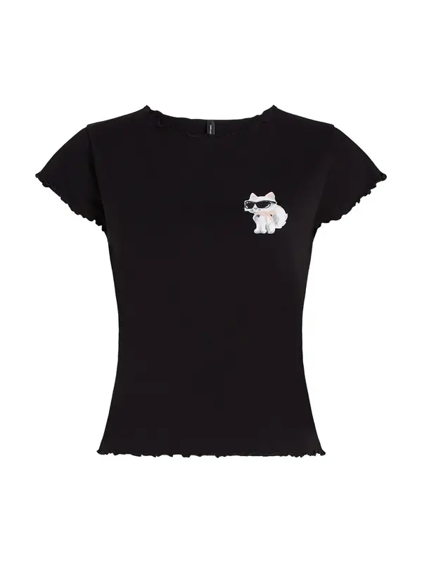 Karl Lagerfeld Karl Lagerfeld Spavaćica 'Ikon Choupette'  roza / crna / bijela