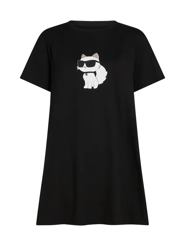 Karl Lagerfeld Karl Lagerfeld Spavaćica 'Ikon Rhinestone'  roza / crna / bijela