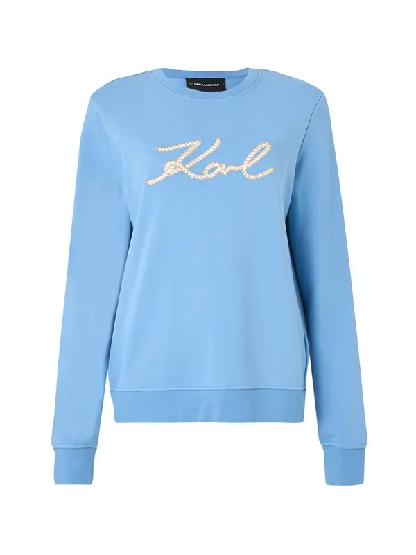 Karl Lagerfeld Karl Lagerfeld Sweater majica  bež / nebesko plava / bijela