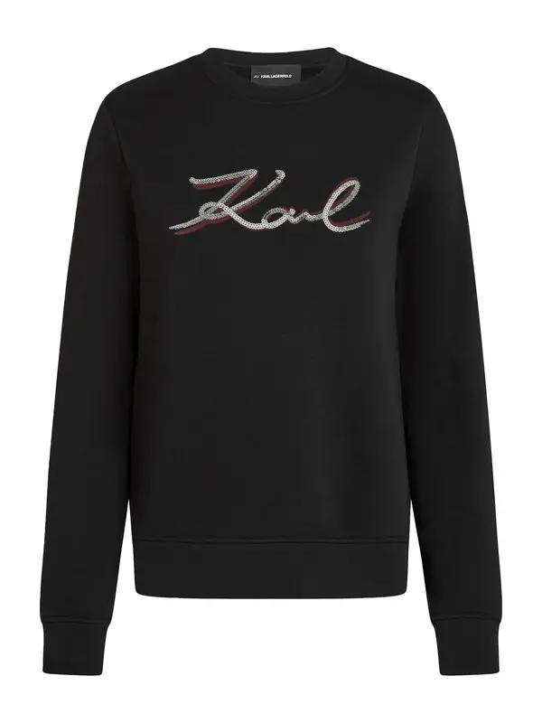 Karl Lagerfeld Karl Lagerfeld Sweater majica  bordo / crna / srebro