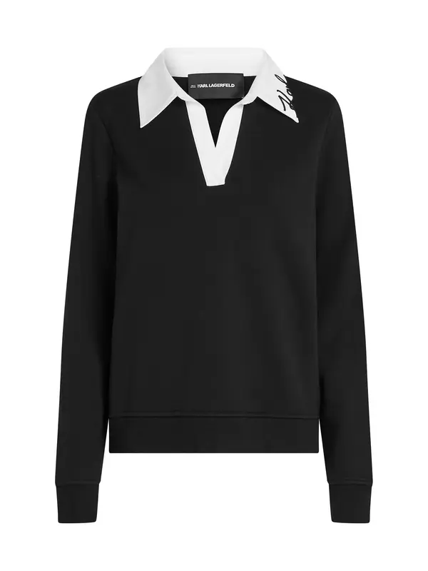 Karl Lagerfeld Karl Lagerfeld Sweater majica  crna / bijela