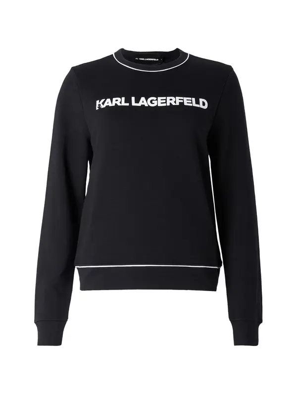 Karl Lagerfeld Karl Lagerfeld Sweater majica  crna / bijela