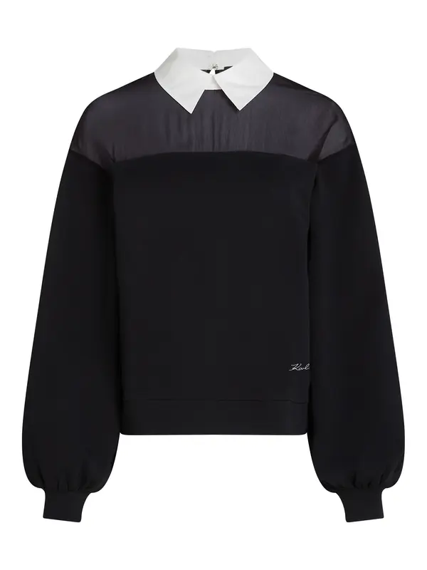 Karl Lagerfeld Karl Lagerfeld Sweater majica  crna / bijela