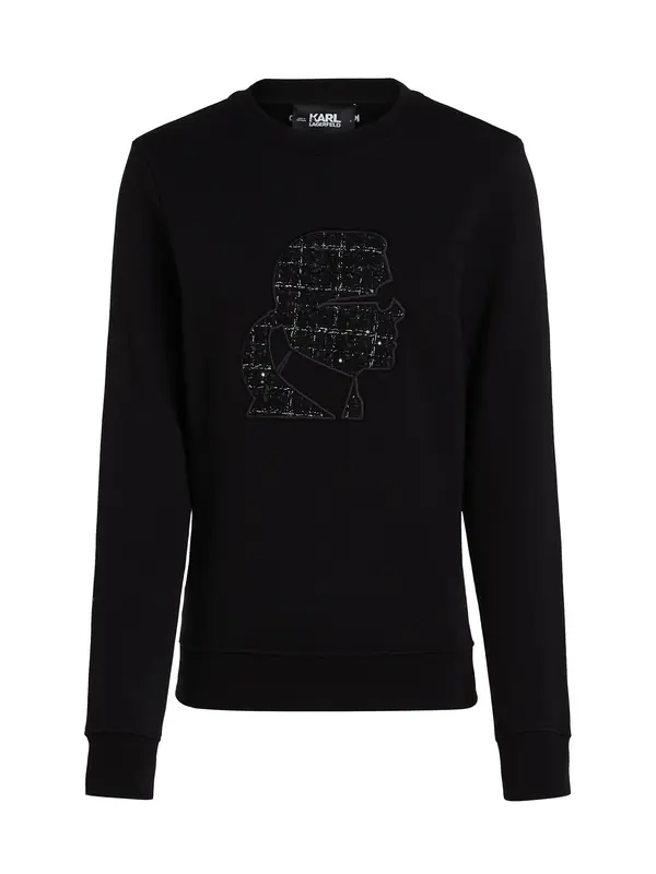 Karl Lagerfeld Karl Lagerfeld Sweater majica  crna / bijela
