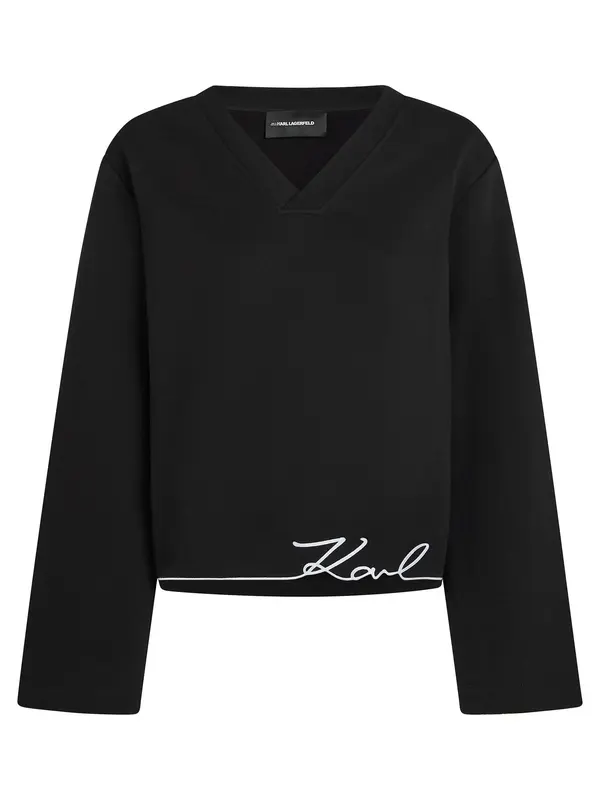 Karl Lagerfeld Karl Lagerfeld Sweater majica  crna / bijela