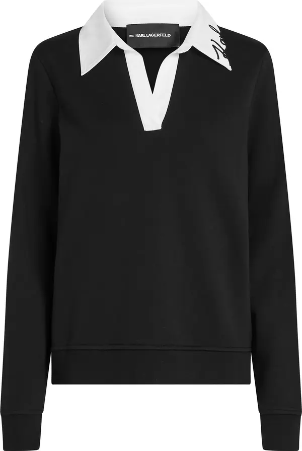 Karl Lagerfeld Karl Lagerfeld Sweater majica  crna / bijela