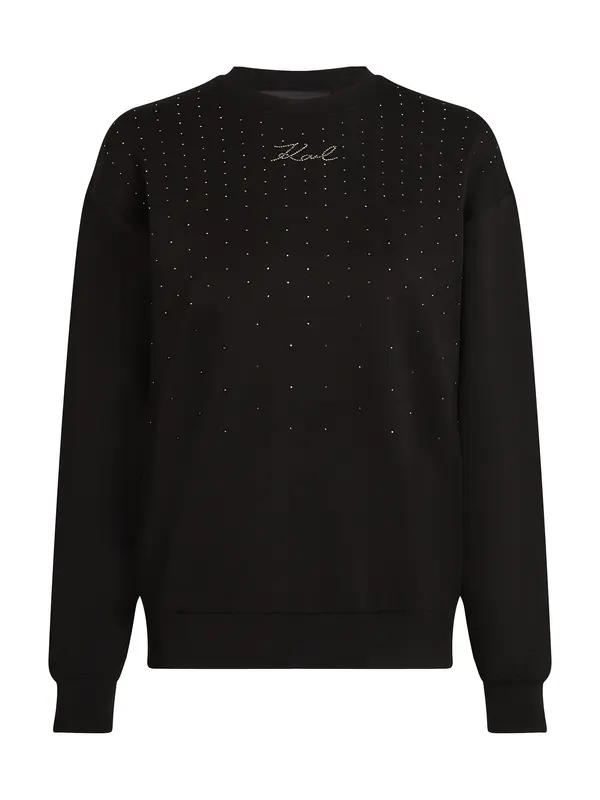 Karl Lagerfeld Karl Lagerfeld Sweater majica  crna / srebro
