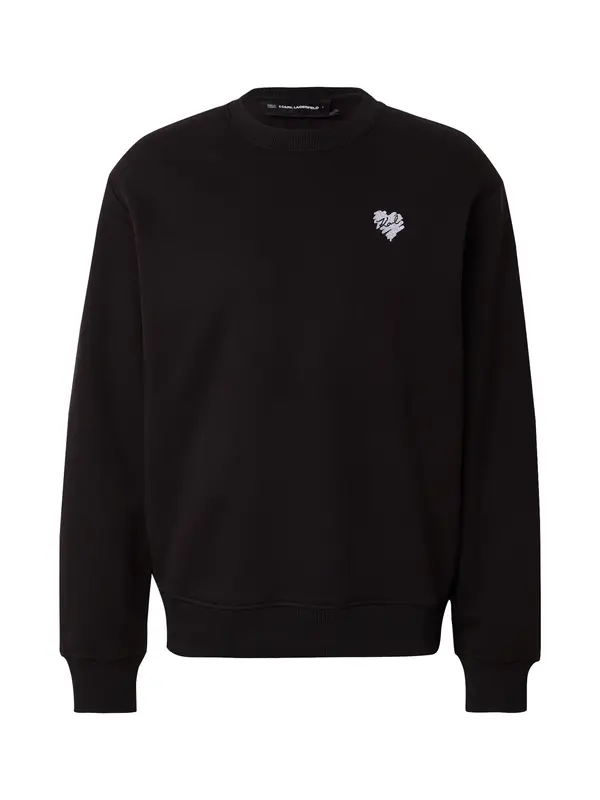 Karl Lagerfeld Karl Lagerfeld Sweater majica 'Hearts'  crna / bijela