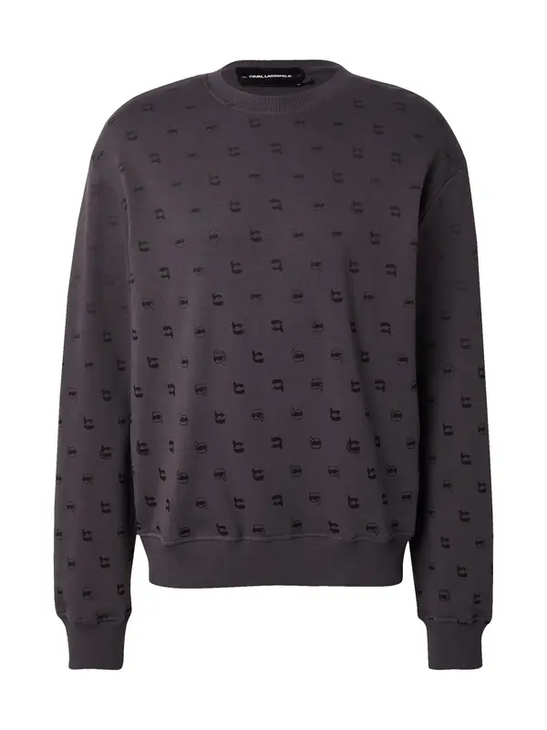 Karl Lagerfeld Karl Lagerfeld Sweater majica 'Ikon'  antracit siva / crna