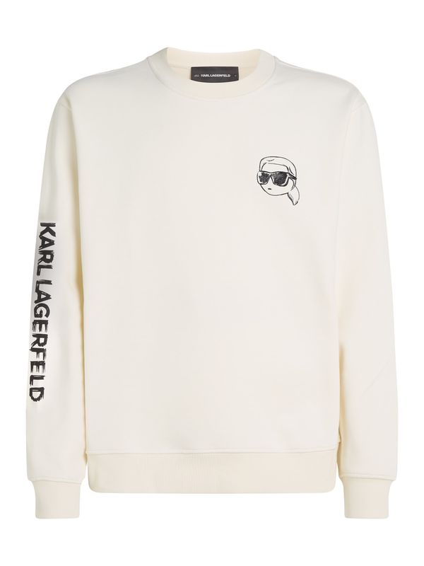 Karl Lagerfeld Karl Lagerfeld Sweater majica 'Ikon'  boja pijeska / crna