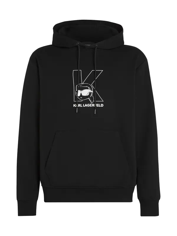 Karl Lagerfeld Karl Lagerfeld Sweater majica 'Ikon'  crna / bijela