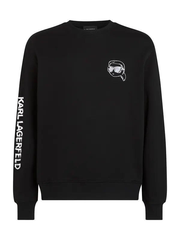 Karl Lagerfeld Karl Lagerfeld Sweater majica 'Ikon'  crna / bijela