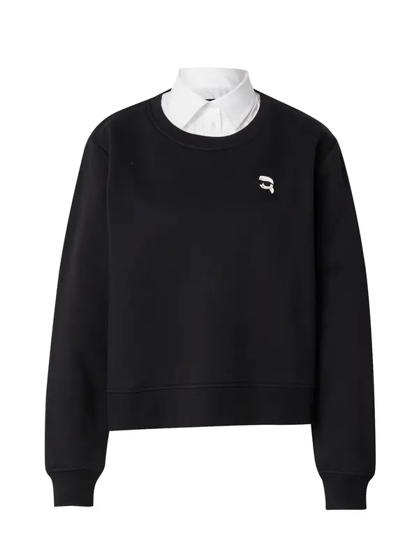 Karl Lagerfeld Karl Lagerfeld Sweater majica 'IKON'  crna / prljavo bijela