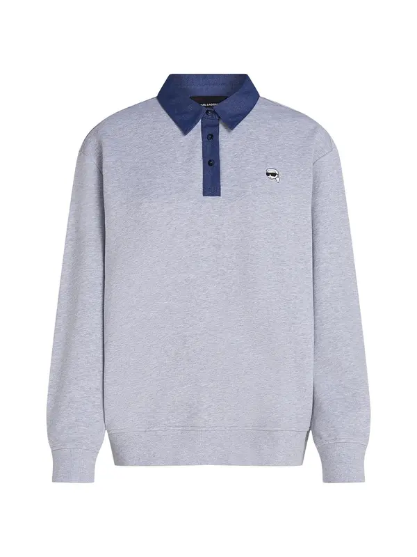Karl Lagerfeld Karl Lagerfeld Sweater majica 'Ikon'  plavi traper / siva melange
