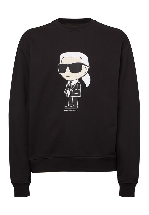 Karl Lagerfeld Karl Lagerfeld Sweater majica 'Ikonik'  crna / bijela