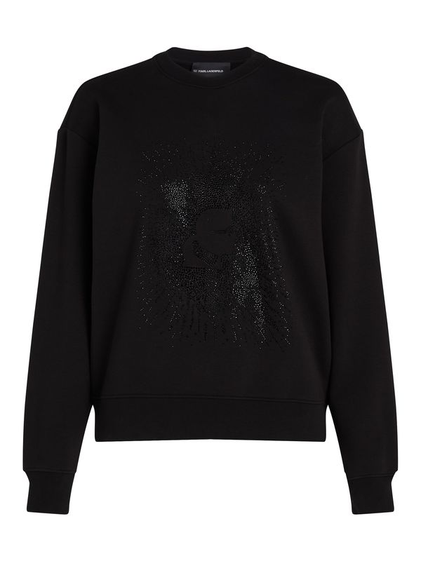 Karl Lagerfeld Karl Lagerfeld Sweater majica ' Kameo Rhinestone '  crna