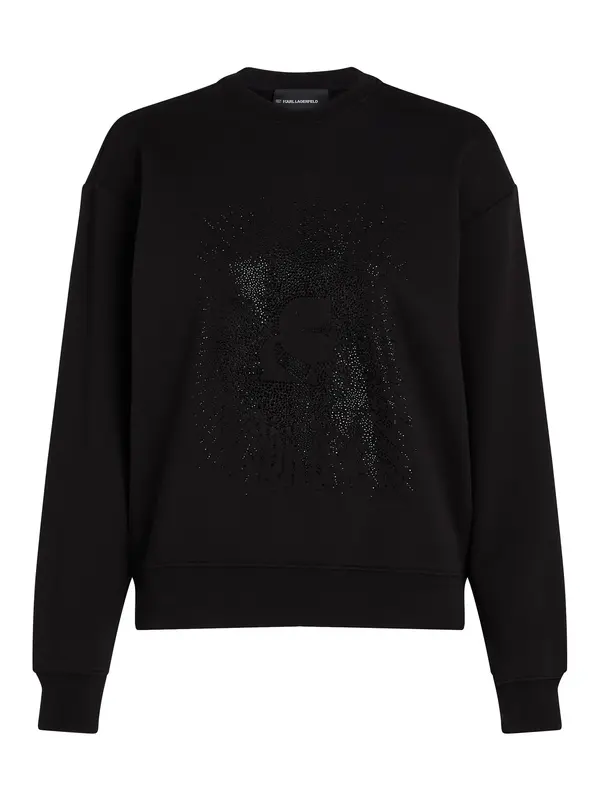Karl Lagerfeld Karl Lagerfeld Sweater majica ' Kameo Rhinestone '  crna