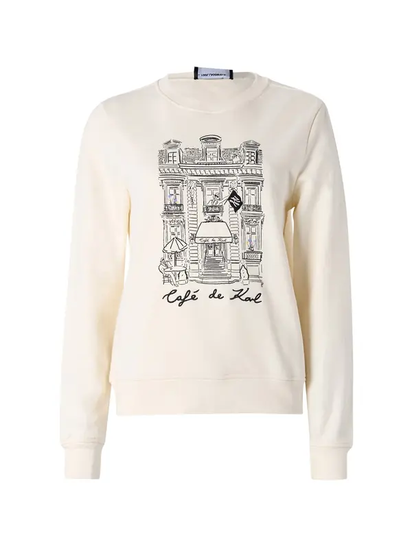 Karl Lagerfeld Karl Lagerfeld Sweater majica 'Karl Lagerfeld x Jorge Parra'  boja pijeska / crna