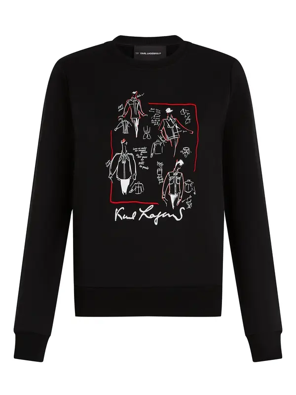 Karl Lagerfeld Karl Lagerfeld Sweater majica 'Karl Series'  rubin crvena / crna / bijela