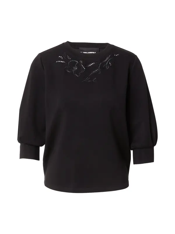 Karl Lagerfeld Karl Lagerfeld Sweater majica 'ORCHID'  crna