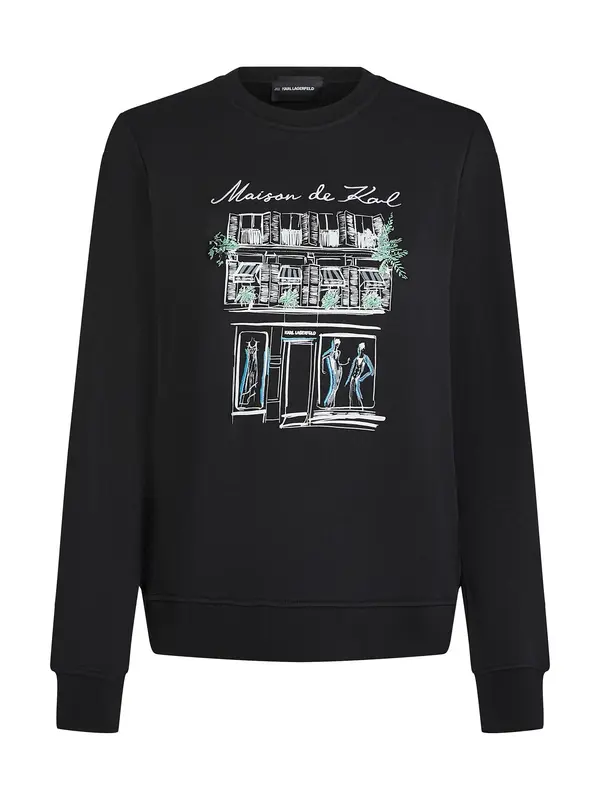 Karl Lagerfeld Karl Lagerfeld Sweater majica 'PARIS SKETCH STORE'  svijetloplava / svijetlozelena / crna / bijela