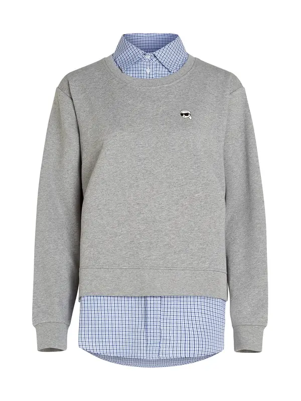 Karl Lagerfeld Karl Lagerfeld Sweater majica  plava / siva melange