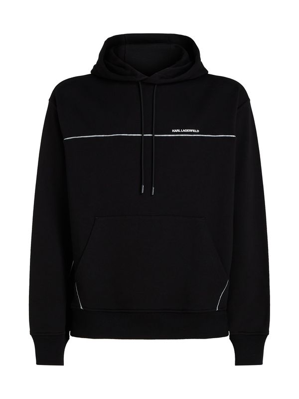 Karl Lagerfeld Karl Lagerfeld Sweater majica 'Reflective Pipe-Lined'  crna