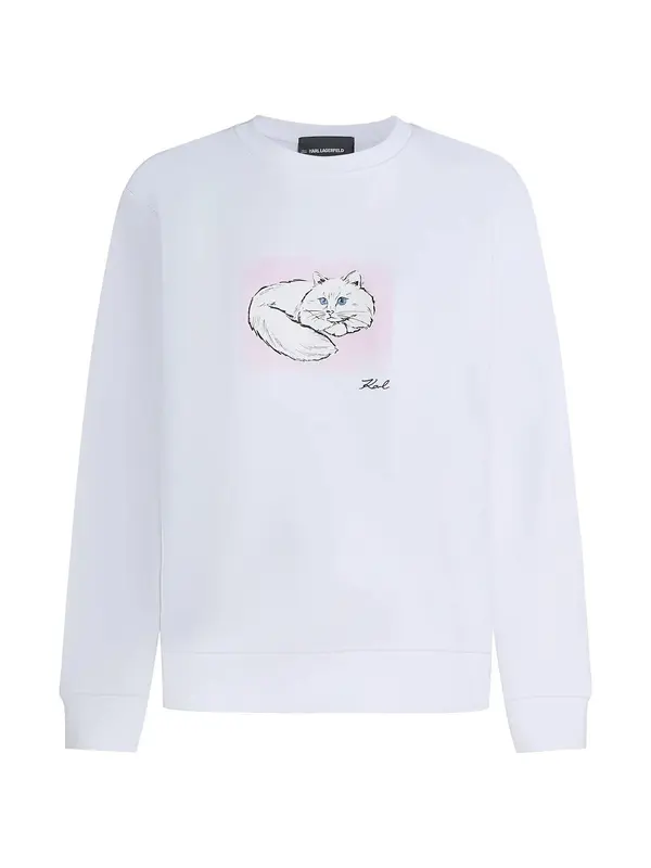 Karl Lagerfeld Karl Lagerfeld Sweater majica  roza / crna / bijela