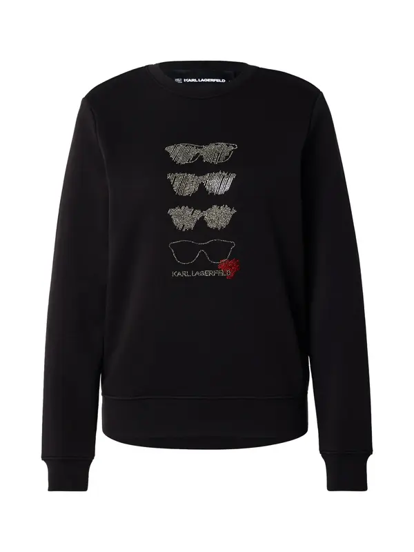 Karl Lagerfeld Karl Lagerfeld Sweater majica 'SUNGLASSES'  crna