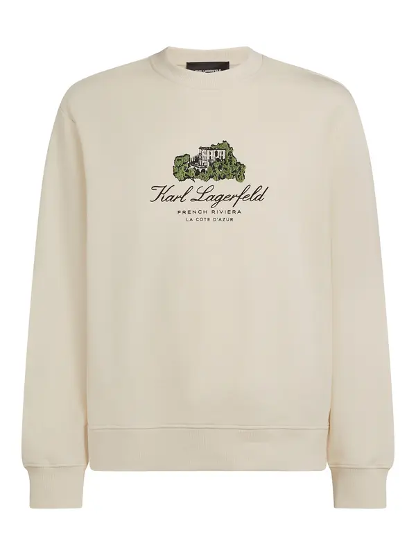 Karl Lagerfeld Karl Lagerfeld Sweater majica 'Villa La Vigie'  boja pijeska / limeta / crna